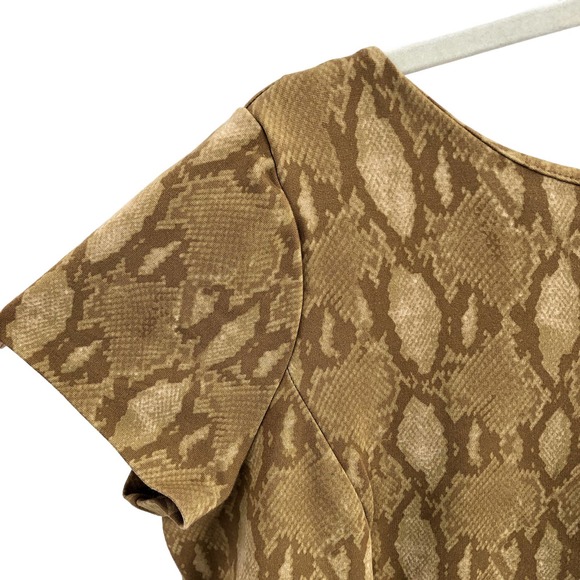 LAUREN Ralph Lauren Womens Size XL Ponte Knit Python Print Dress Short Sleeves - Picture 3 of 7